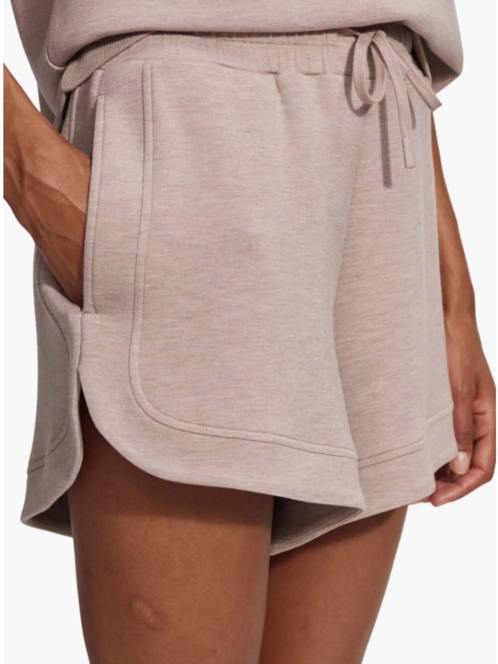 Varley Ollie High Waist Sweat Shorts size M color Taupe Marl